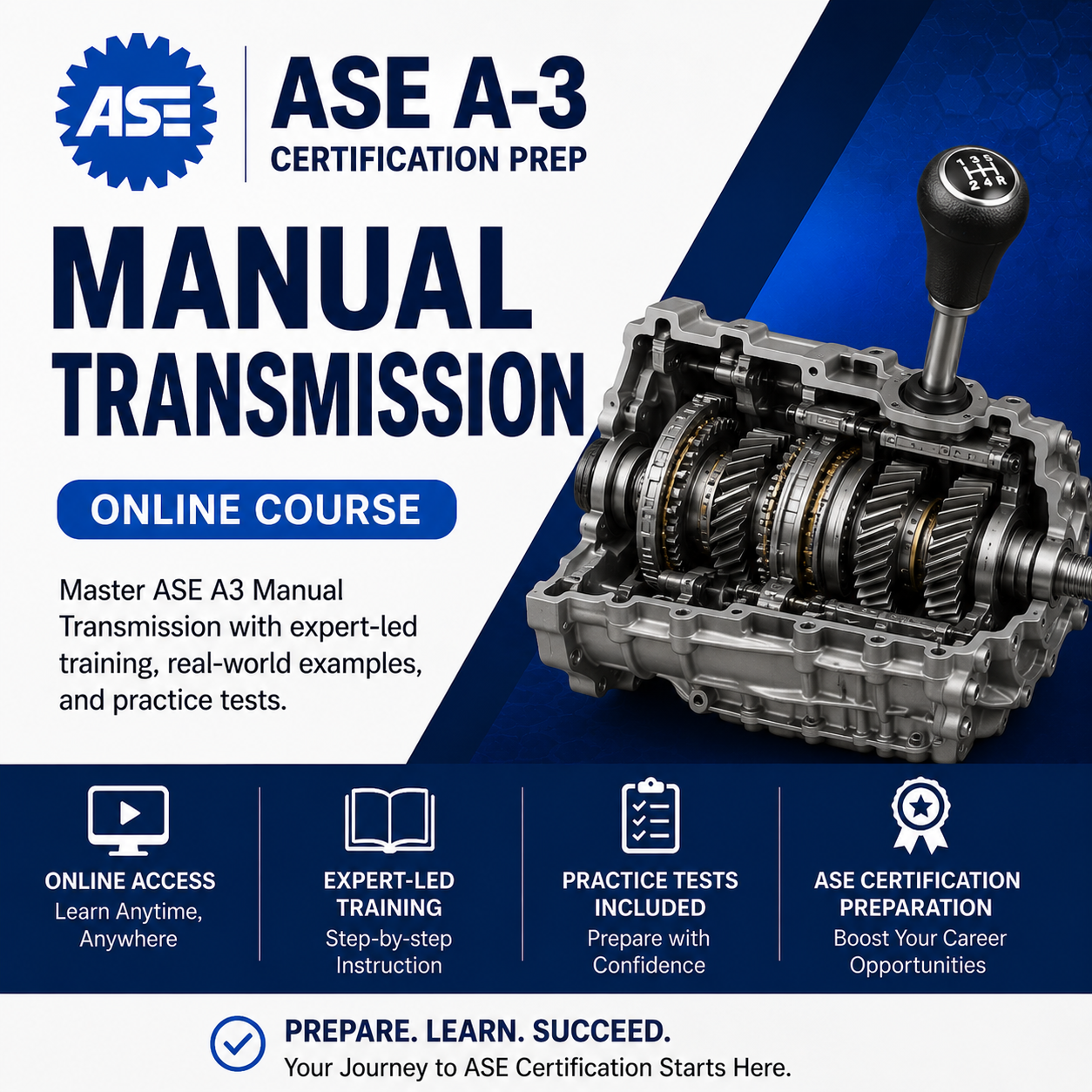 ASE A3 Manual Drive Train and Axles Certification Prep Course Online
