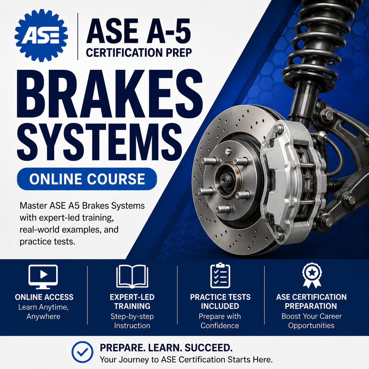 ASE A5 Brakes Certification Prep Course Online